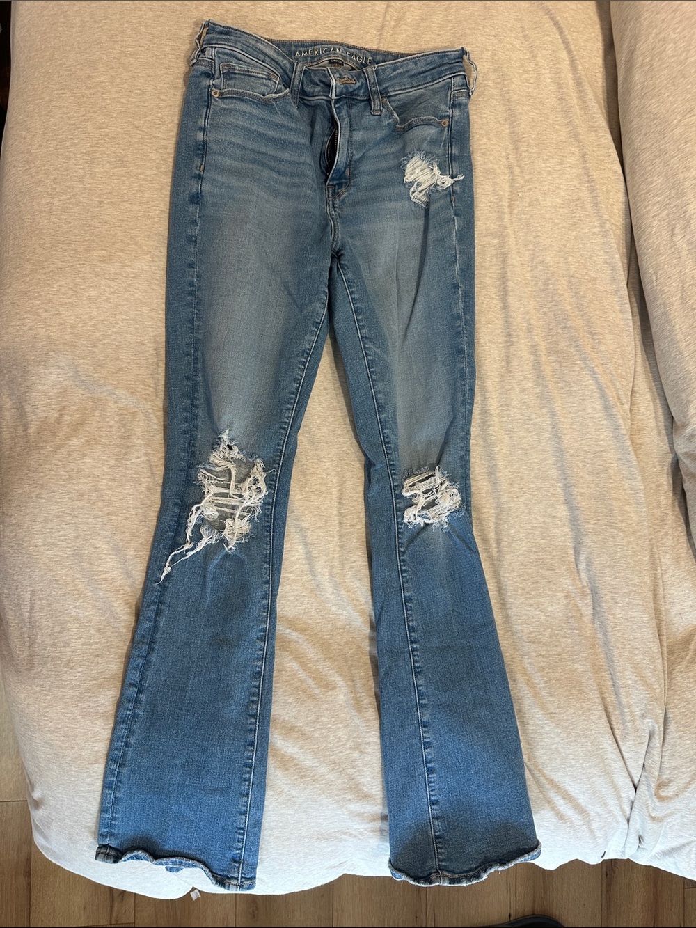 American Eagle Outfitters High-Rise Skinny Kick Jeans - Medium Blue Size 10 Long